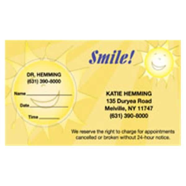 Peel N Stick Appointment Card Sun Smile! 500/Bx