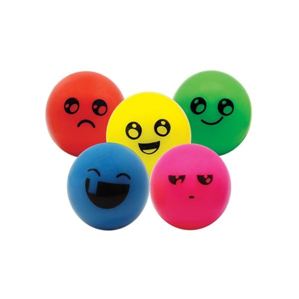 Toy High-Bounce Balls Funny Face Assorted Colors 32 mm 100/Pk