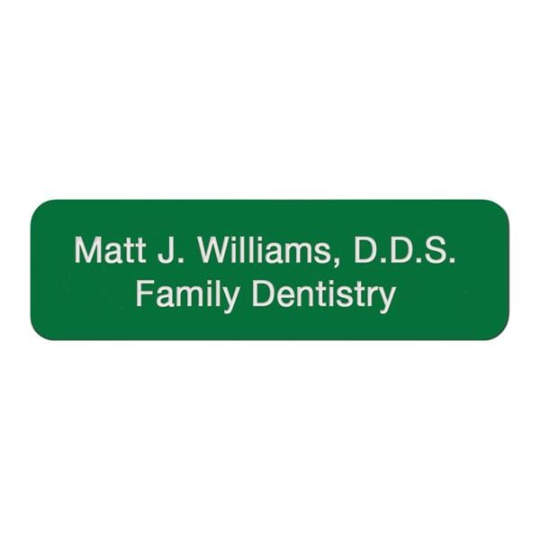 Engraved Name Badge Plastic 1 in x 3.5 in Ea