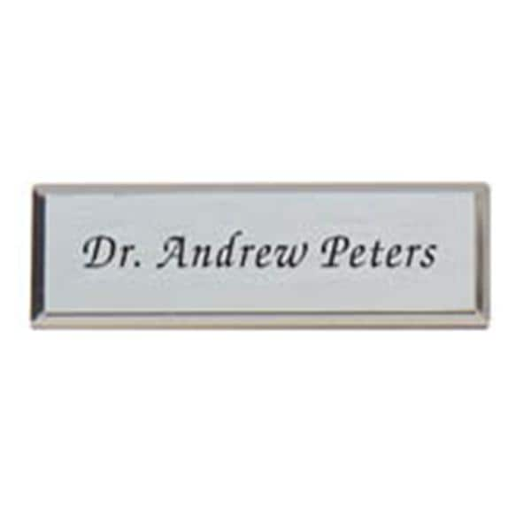 Engraved Name Badge Silver 0.75 in x 2.75 in Ea