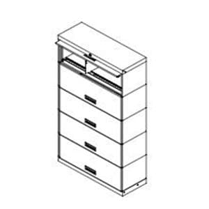 StakNLok2 Cabinet 5-Tier NoLck 36Wx64Hx15D Ea Ea