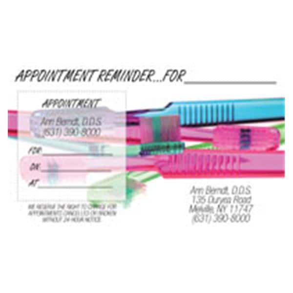 Peel N Stick Appointment Card Toothbrushes 500/Bx