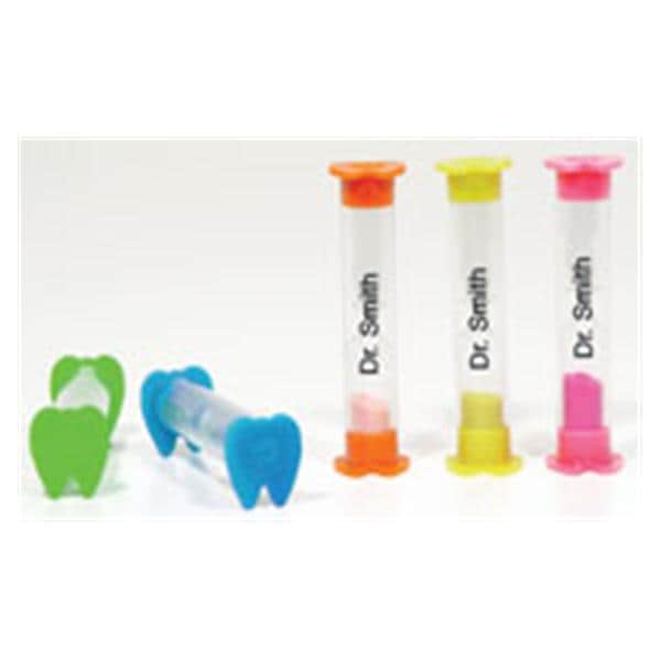 Imprinted Brushing Timer Tooth Cap 3 Minute 3.5 in Assorted Colors 250/Pk