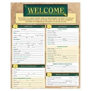 Registration Forms Sand 2-Sided English Tan 8.5 in x 11 in Adult 100/Pk