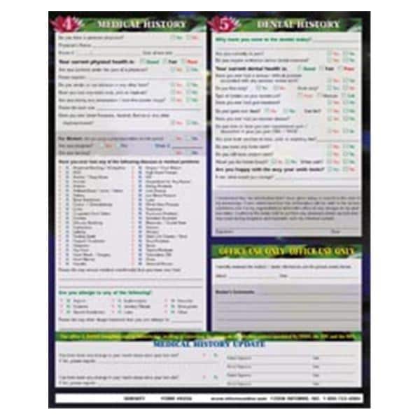 Registration Forms Pink Flower 2-Sided English Green / Pink 8.5"x11" Adlt 100/Pk