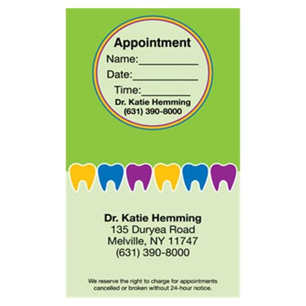 Peel N Stick Appointment Card 2-Tone Green 500/Bx