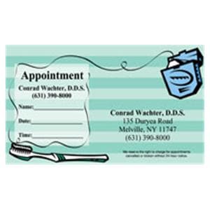 Peel N Stick Appointment Card Green Floss 500/Bx