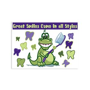 Imprinted Recall Cards Dino Great Smiles 4 in x 6 in 250/Pk