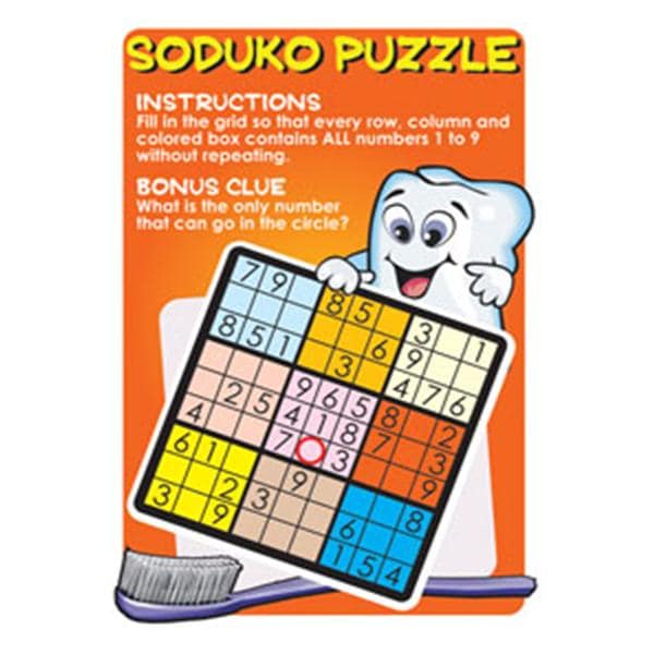 Imprinted Recall Cards Sodoku Puzzle 4 in x 6 in 250/Pk