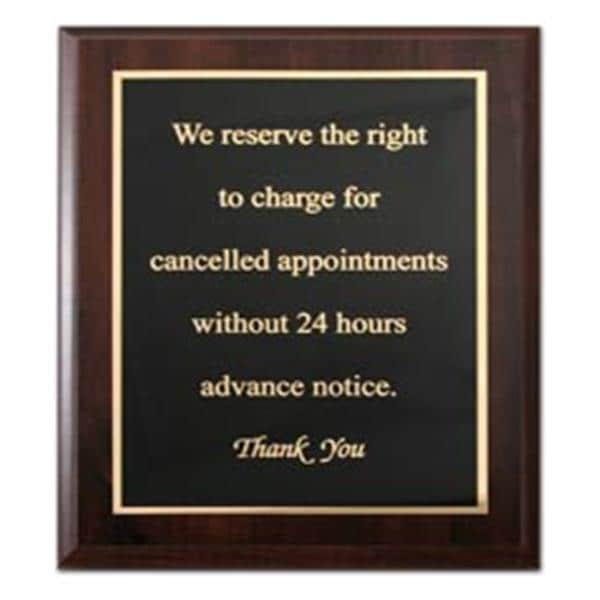 Plaque Cancellation Vertical 10 in x 8 in Gold Engraved Ea