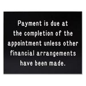 Formatted Wall Sign Payment Due Plastic Ea
