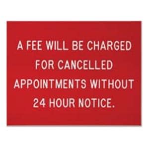 Formatted Wall Sign 24-Hour Notice Plastic Ea