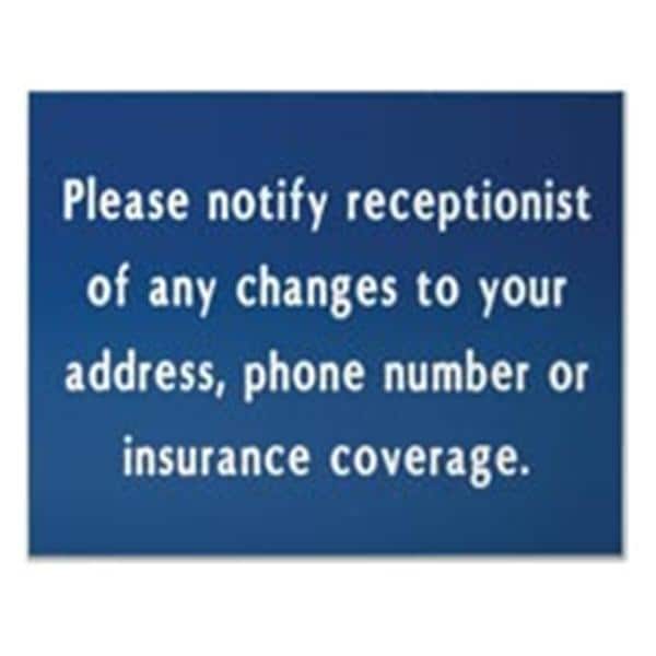 Formatted Wall Sign Notify Receptionist Plastic Ea