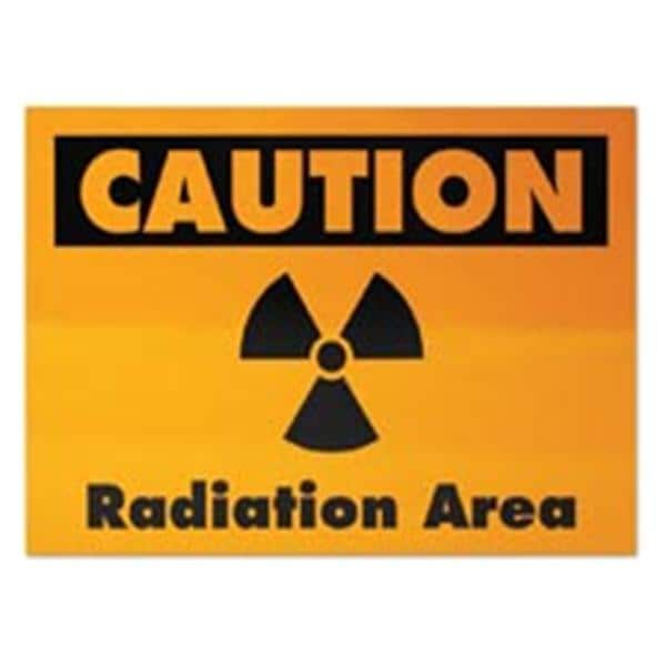 Formatted Wall Sign Radiation Area Orange Reflective Plastic Black Imprint Ea