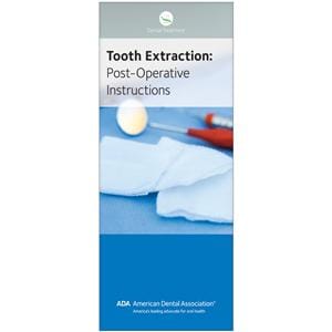 Brochure Tooth Extraction: Post-Operative Instructions 8 Panels English 50/Pk