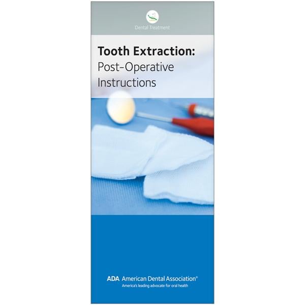Brochure Tooth Extraction: Post-Operative Instructions 8 Panels English 50/Pk