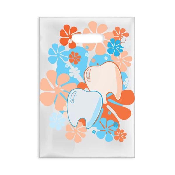 Scatter Print Bags Flower Power 2 Sided Print Clear 100/Bx
