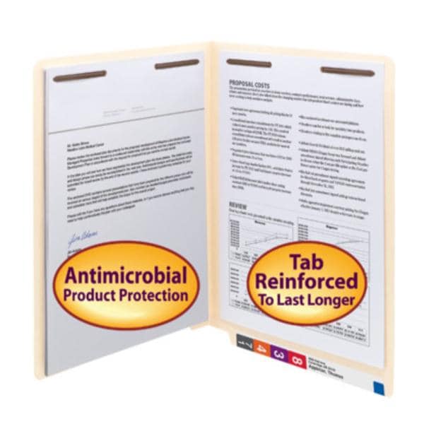 Smead Antimicrobial End Tab Folder Fasteners 1 & 3 50/Bx