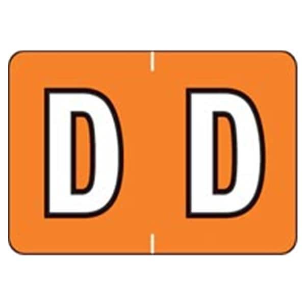 Sycom "D" End Tab Labels 1"x1.5" Dark Orange 500/Rl