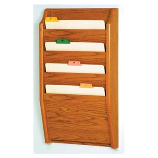 Chart Holder 4-Pocket Med Oak 14x24x3.75 Ea Ea