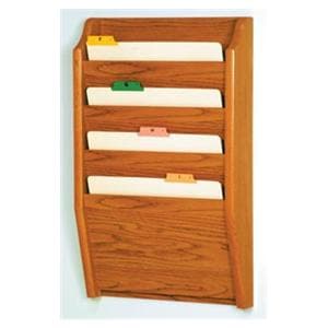 Chart Holder 4-Pocket Med Oak 14x24x3.75 Ea Ea