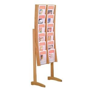 Stance Floor Magazine Display 12 Pockets Light Oak 21.25 in x 64 in x 14 in Ea