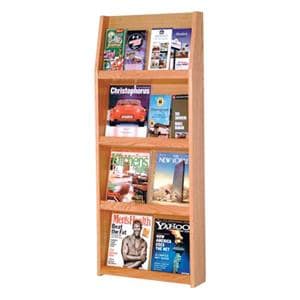 Slope Wall Literature Display 16 Pockets Light Oak 19.5 in x 49 in x 4.75 in Ea