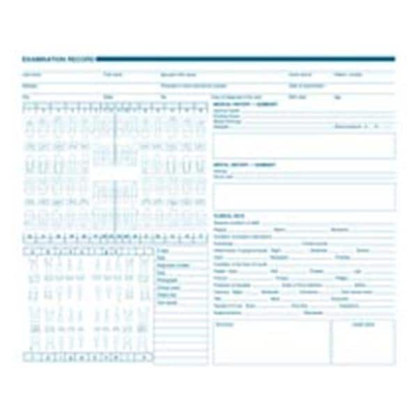 Exam Record Dental Charts 2-Sided With Anatomic Diagrams 250/Pk