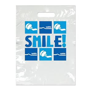 2-Color Bags Smile! White Large 9 in x 13 in 100/Package
