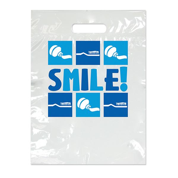 2-Color Bags Smile! White Large 9 in x 13 in 100/Package