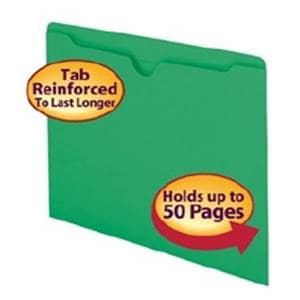 File Jacket Flat Green 2-Ply 11.75"x9.5" 100/Bx