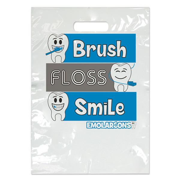 2-Color Bags Brushing Buddies White 7.5 in x 9 in 100/Pk