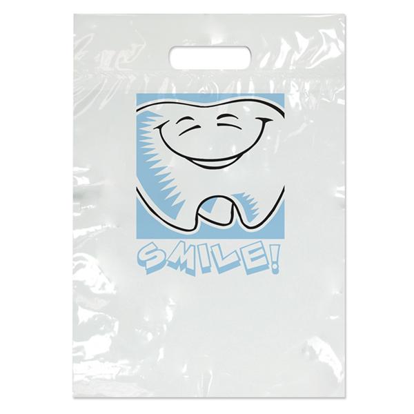 2-Color Bags Tooth Smile White 7.5 in x 9 in 100/Pk