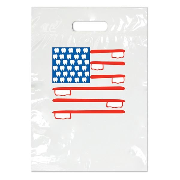 2-Color Bags American Flag White 9 in x 13 in 100/Pk
