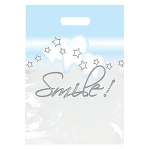 2-Color Bags Stars & Smiles White 9 in x 13 in 100/Pk