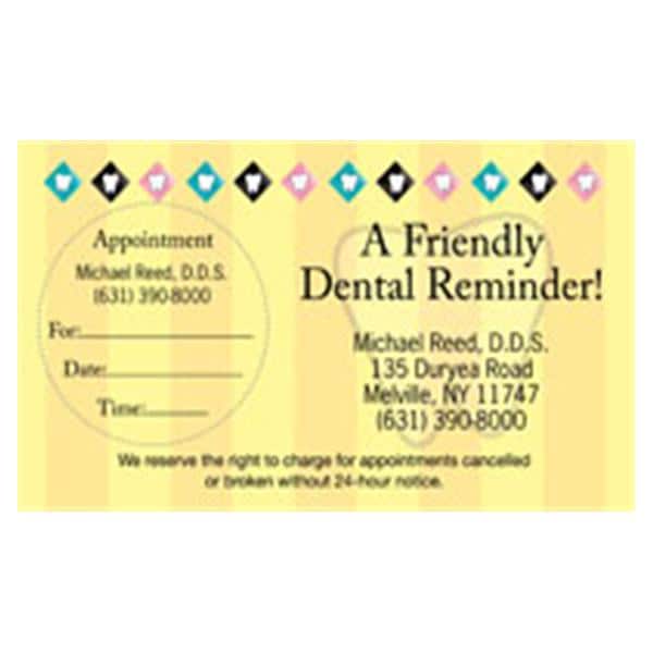 Peel N Stick Appointment Card Yellow Stripes 500/Bx