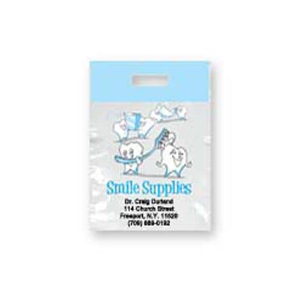 2-Color Bags Imprinted Tooth Supplies Small 7.5 in x 9 in 500/Pk