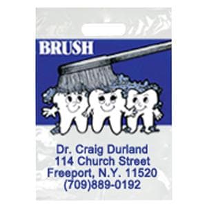 2-Color Bags Imprinted Brush on Teeth Large 9 in x 13 in 500/Pk