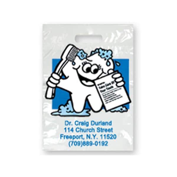 2-Color Bags Imprinted McTooth Says Large 9 in x 13 in 500/Pk