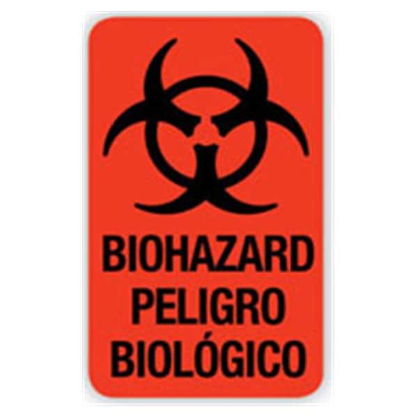 Label Biohazard Red Fluorescnt7/8Wx1/2H 500/Rl