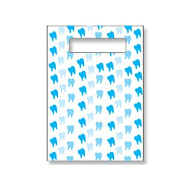 Scatter Print Bags Blue Teeth 2 Sided Print Clear 100/Bx