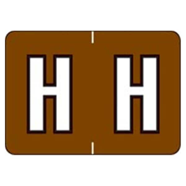 Sycom "H" End Tab Brown Labels 1"x1.5" 500/Rl