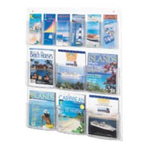Clear2c Wall Literature Display 6 Mag/6 Pamp Clear 36x29x3 Ea