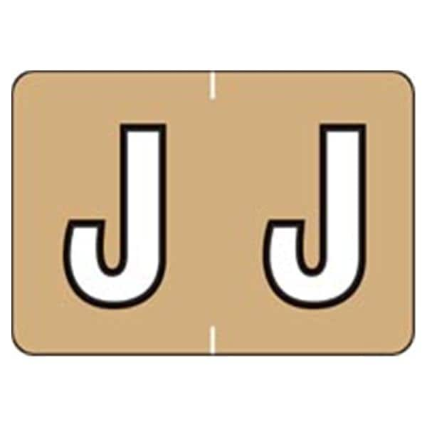 Sycom "J" End Tab Gold Labels 1"x1.5" 500/Rl