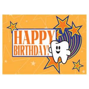 Imprinted Recall Cards Birthday Tooth 4 in x 6 in 250/Pk