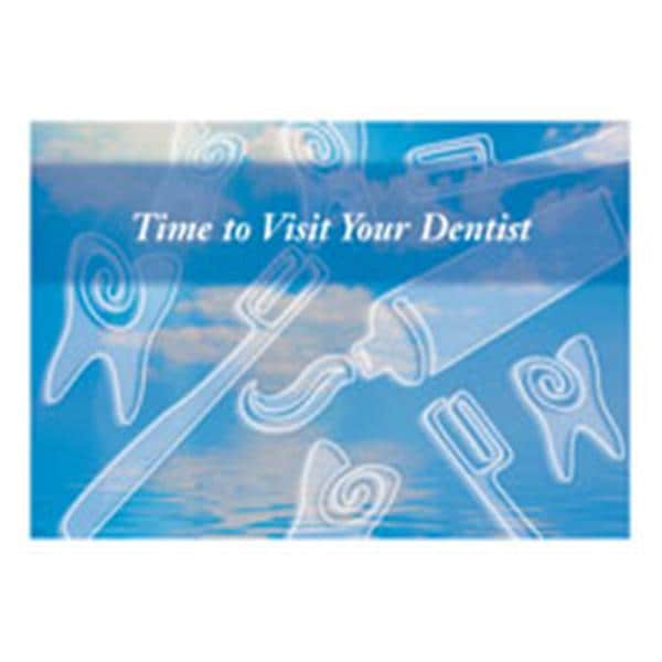 Imprinted Recall Cards Visit your Dentist 4 in x 6 in 250/Pk