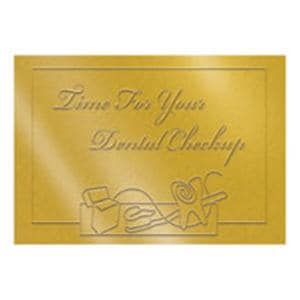 Imprinted Recall Cards Dental Checkup Gold 4 in x 6 in 250/Pk