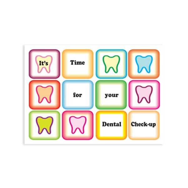 Imprinted Recall Cards Tooth Boxes 4 in x 6 in 250/Pk