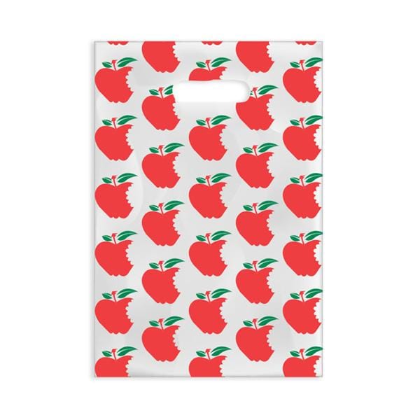 Scatter Print Bags Apples 2 Sided Print Clear 100/Bx