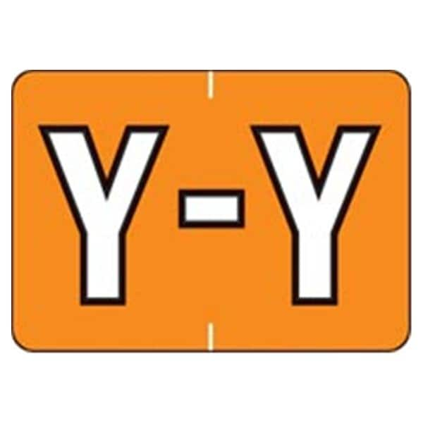 Sycom "Y" End Tab Labels Light Orange 1"x1.5" 500/Rl